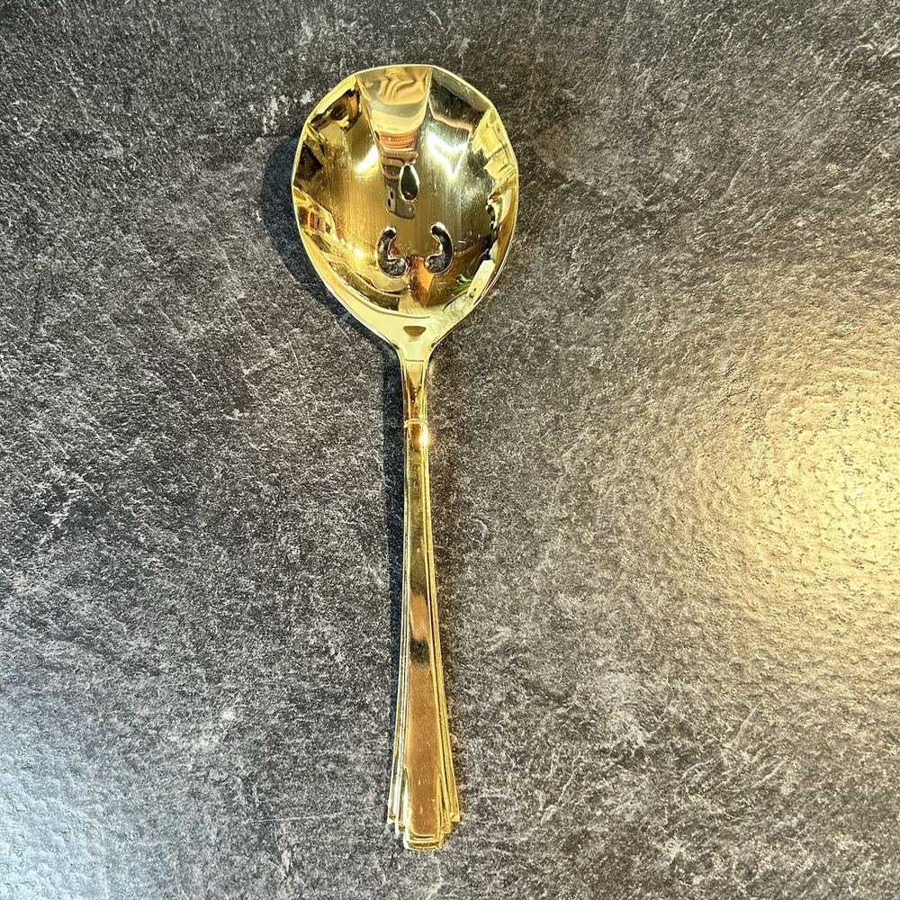 Towle Supreme Gold Electroplate Japan 9" Shell Bowl Pierced Tablespoon EMPIRE